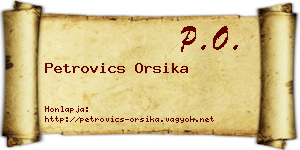 Petrovics Orsika névjegykártya